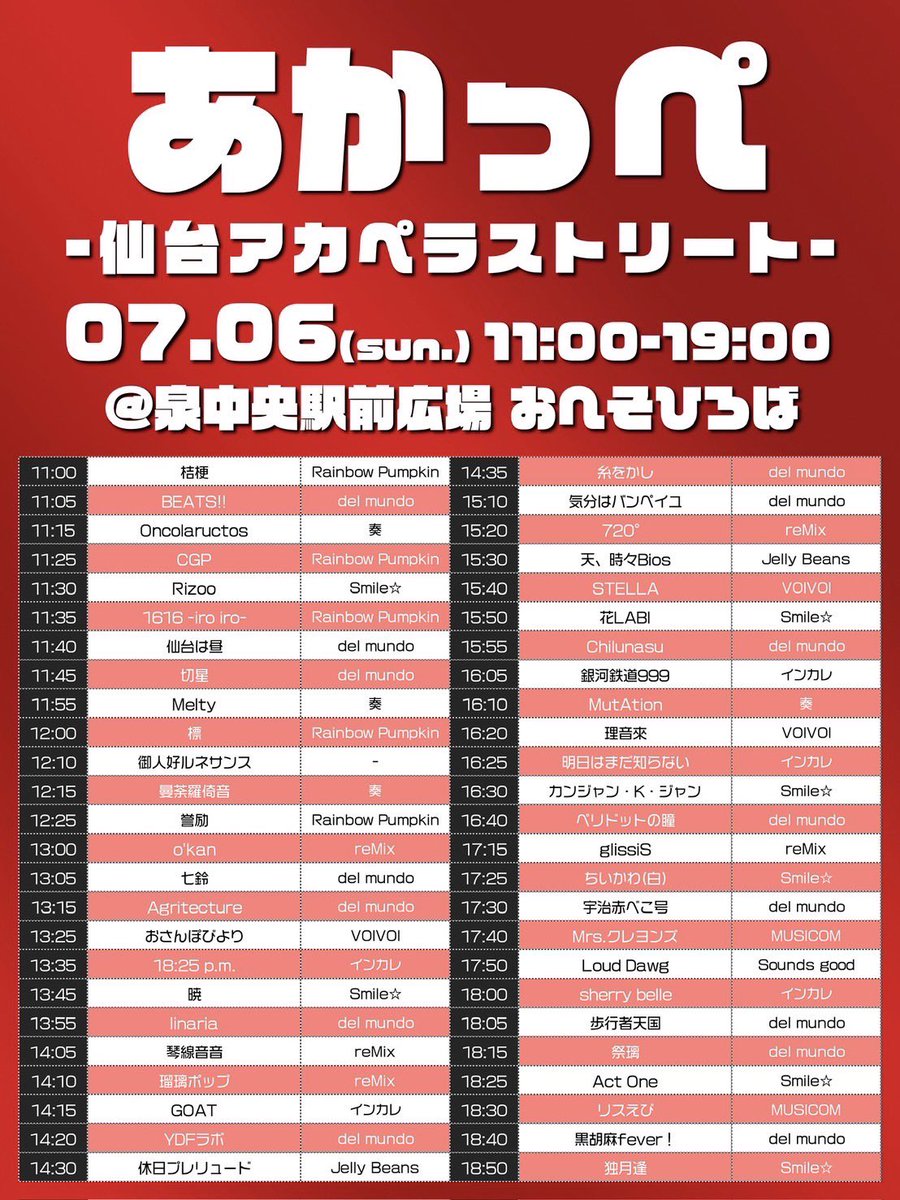 かあかあページ 一部所属サークル名の表記に間違いがございました。関係者の皆さまには
