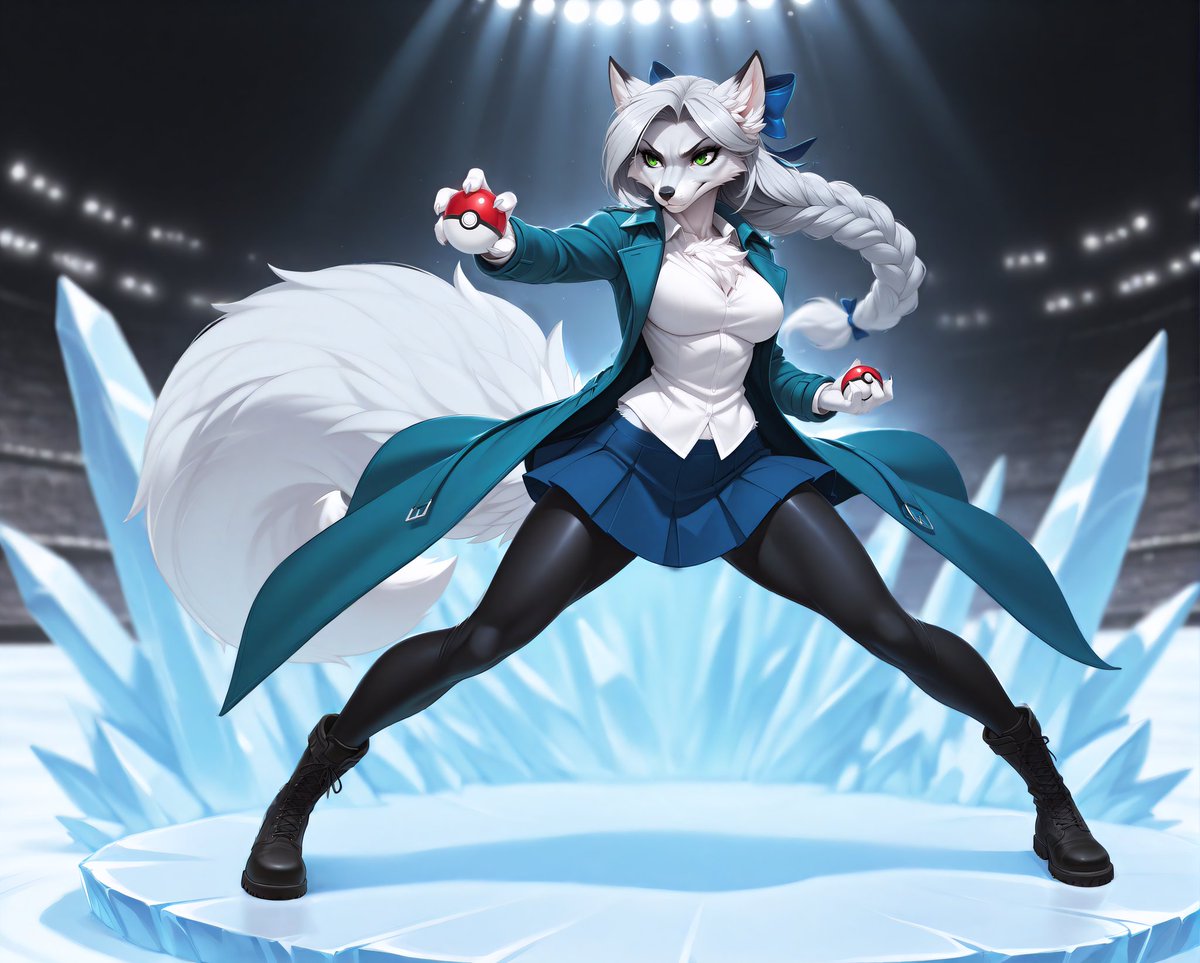 MoFoxxies's tweet photo. ๐ฎโ๏ธ You are challenged by Gym Leader Silvia! โ๏ธ๐ฎ
๐ "Hope you packed a jacket
'cause Iโm about to ice your whole team." ๐
#aifurryart #Pokemon #GymLeaderSilvia #OC #FurryArt #TrainerBattle https://t.co/O0SqhDluJg
