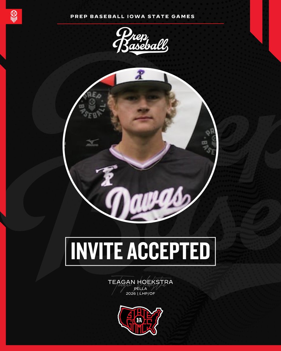 Prep Baseball Iowa (@prepbaseballia) on Twitter photo 𝗜𝗼𝘄𝗮 𝗦𝘁𝗮𝘁𝗲 𝗚𝗮𝗺𝗲𝘀: 𝘐𝘯𝘷𝘪𝘵𝘦 𝘈𝘤𝘤𝘦𝘱𝘵𝘦𝘥 ✅
Teagan Hoekstra | <a href="/Teaganhoek/">Teagan Hoekstra</a>
ℹ️ 2026, LHP/OF, Pella
👤 loom.ly/Kq0JGoc
Who's Next?! ⤵️
loom.ly/D606Qbo 𝗜𝗼𝘄𝗮 𝗦𝘁𝗮𝘁𝗲 𝗚𝗮𝗺𝗲𝘀: 𝘐𝘯𝘷𝘪𝘵𝘦 𝘈𝘤𝘤𝘦𝘱𝘵𝘦𝘥 ✅
Teagan Hoekstra | <a href="/Teaganhoek/">Teagan Hoekstra</a>
ℹ️ 2026, LHP/OF, Pella
👤 loom.ly/Kq0JGoc
Who's Next?! ⤵️
loom.ly/D606Qbo