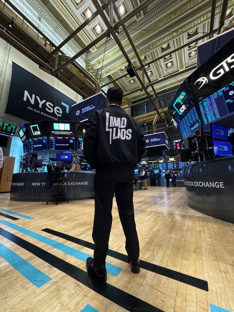🚨 BREAKING - MAD PRESS RELEASE
NYSE INFILTRATED BY MAD LADS
June 29th, 2025 - New York, Earthrealm

In an unexpected act of market disruption, <a href="/MadLads/">Mad Lads</a> founder <a href="/armaniferrante/">Armani Ferrante</a> was spotted inside the New York Stock Exchange…
Wearing a Mad Lads jacket.
No suit. No tie. No