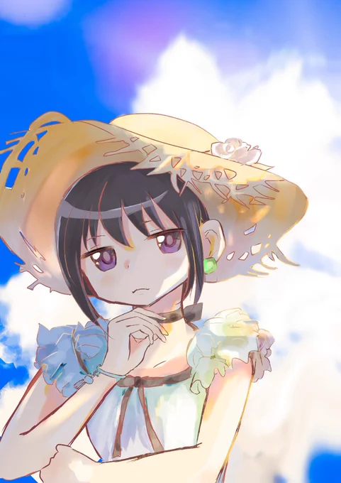 まどか暑くて仕方ないわ 海へ行きましょう #まどドラ #ibispaint