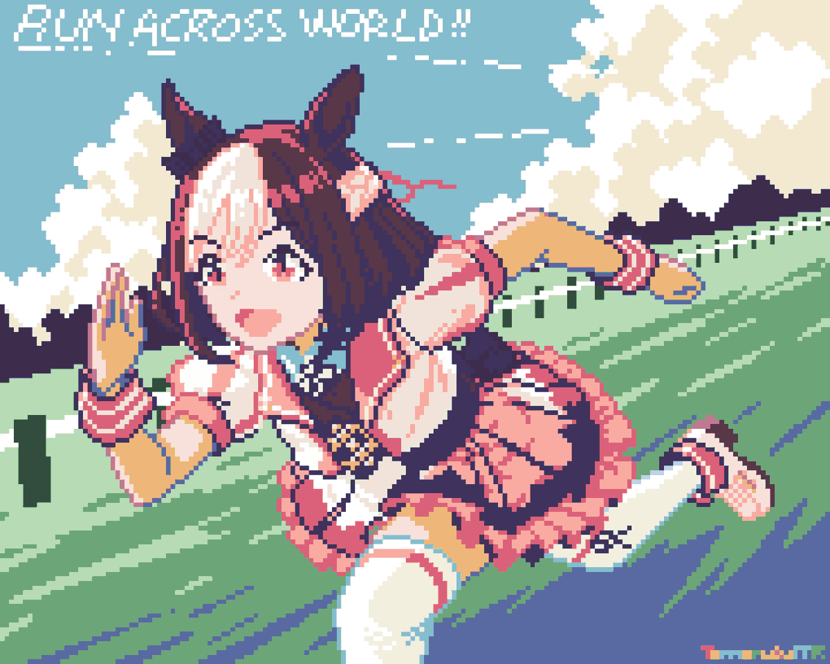 tomorukamr's tweet photo. Special Week: Run Across World!
Global release celebration! Big thanks for Cygames!
#イラスト #ウマ娘
#illustration #CygamesFans #Umamusume #pixelart https://t.co/tX5jWLbOkP
