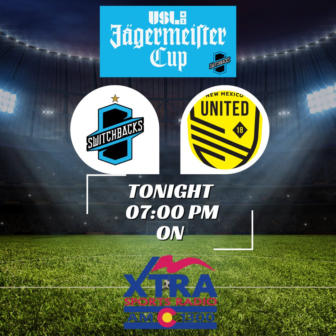 XTRA Sports 1300 (@xtrasports1300) on Twitter photo 🎙️⚽ Don’t miss the Jägermeister Cup clash between <a href="/SwitchbacksFC/">Switchbacks FC</a> and New Mexico United!
Join <a href="/GingerlyTweets/">Ryan Kaufman</a> and <a href="/RolandVargish/">Roland Vargish</a> for all the action LIVE and FREE on Xtra Sports 1300, the Xtra Sports 1300 app, or stream at xtrasports1300.com! 🔥🏆 🎙️⚽ Don’t miss the Jägermeister Cup clash between <a href="/SwitchbacksFC/">Switchbacks FC</a> and New Mexico United!
Join <a href="/GingerlyTweets/">Ryan Kaufman</a> and <a href="/RolandVargish/">Roland Vargish</a> for all the action LIVE and FREE on Xtra Sports 1300, the Xtra Sports 1300 app, or stream at xtrasports1300.com! 🔥🏆