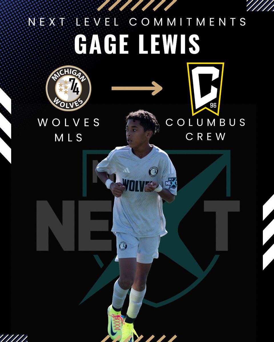 MichWolves1974's tweet image. 🎉 NEXT LEVEL COMMITMENT SPOTLIGHT 🎉
We’re proud to announce that Gage Lewis has committed to continue his soccer journey at the next level with Columbus Crew ! ⚽

From Michigan Wolves ➡️ Columbus Crew

#MLSNext #MichiganSoccer 
#WeAreMLSNext #BuiltNotBought #Wolvesway