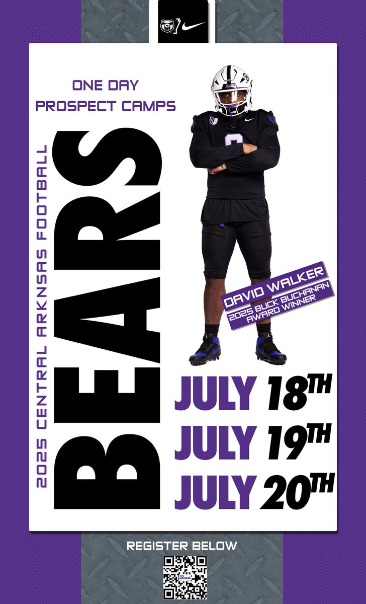 Recruits: 3 more chances to get seen at camp. Come show out.
Register below

ucabearsfootball.com