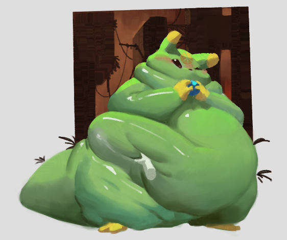 Citrus_slugcat's tweet photo. A lil' squish to remind 'em they might not need to eat that fruit they're holding right now... https://t.co/OsxZlbbS81