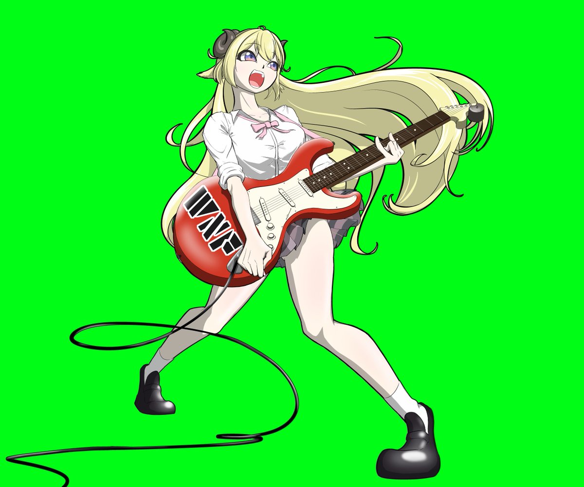 nama_chi_se's tweet photo. （振り返り反省）
・ここに来て初めて「パース」という概念を動画で見て作ってみた！
・ギターの概念は勉強不足（指の置く位置とか線の数とかツッコミどころあってもどうか生暖かく…）
・苦労した服の部分がギターで隠れて涙目、だったのでエアギター差分もポイ
・ファイルサイズくそでか反省 https://t.co/ANyS3eMSX8