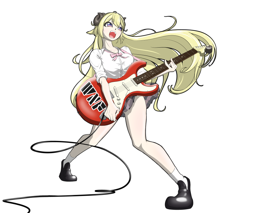 nama_chi_se's tweet photo. （振り返り反省）
・ここに来て初めて「パース」という概念を動画で見て作ってみた！
・ギターの概念は勉強不足（指の置く位置とか線の数とかツッコミどころあってもどうか生暖かく…）
・苦労した服の部分がギターで隠れて涙目、だったのでエアギター差分もポイ
・ファイルサイズくそでか反省 https://t.co/ANyS3eMSX8