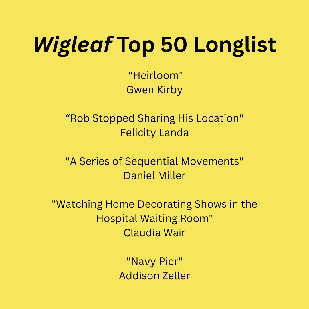 PitheadChapel's tweet image. Congratulations to five Pithead Chapel contributors on making the Wigleaf Top 50 longlist: Gwen Kirby, Felicity Landa, Daniel Miller, Claudia Wair, and Addison Zeller!