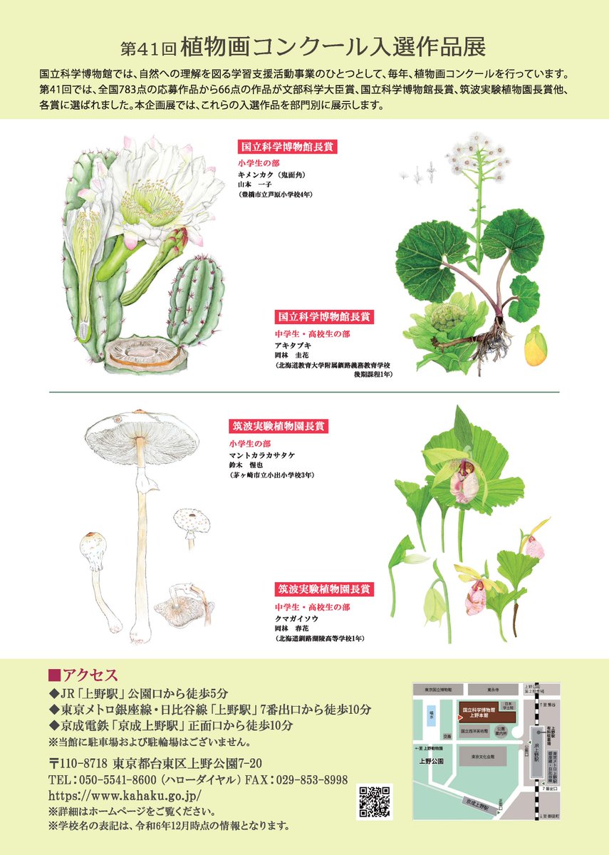 🌿 開 催 予 告 🌿 「第41回植物画コンクール入選作品展」 ◇場所