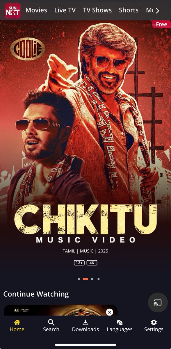 Karthik (@meet_tk) on Twitter photo #Chikitu music video on YouTube with 4K video quality and audio quality is good but the one on Sun NXT is excellent. Amazing Video quality and original 5.1 Audio. Check it out if you have Sun NXT app. Awesome work <a href="/sunpictures/">Sun Pictures</a> <a href="/anirudhofficial/">Anirudh Ravichander</a> #Coolie #Chikitu music video on YouTube with 4K video quality and audio quality is good but the one on Sun NXT is excellent. Amazing Video quality and original 5.1 Audio. Check it out if you have Sun NXT app. Awesome work <a href="/sunpictures/">Sun Pictures</a> <a href="/anirudhofficial/">Anirudh Ravichander</a> #Coolie