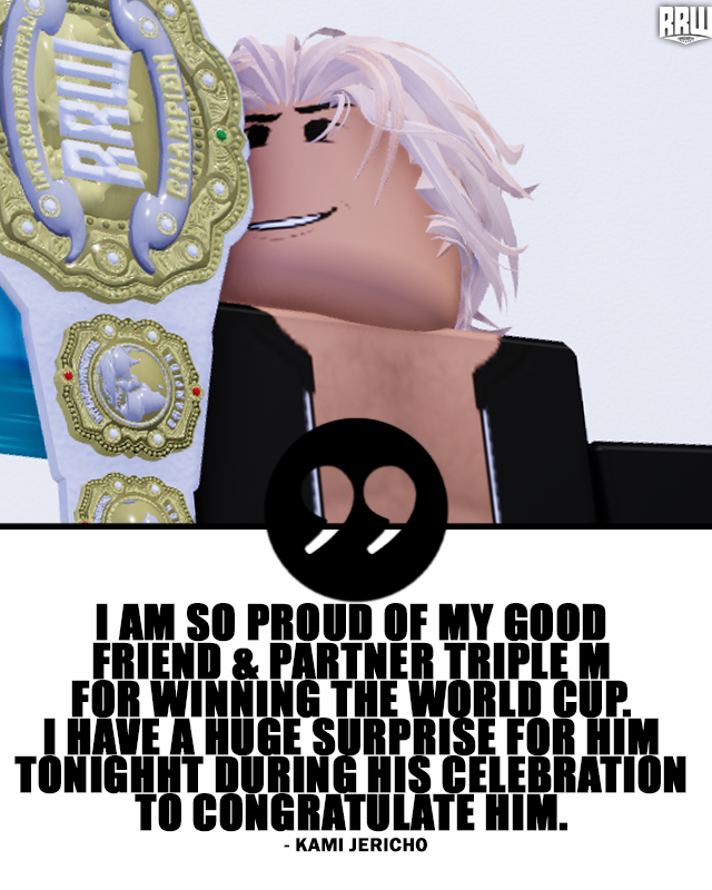 RRWPLUS's tweet image. .@Yallahkam SPEAKS!

With @jfkheadshot58's celebration set for tonight, Kami was asked his thoughts on Triple M winning the World Cup &amp;amp; if he'd be at his celebration TONIGHT &amp;amp; he responded with THIS!

WHAT surprise could the former IC Champion possibly have in-store?! 👀