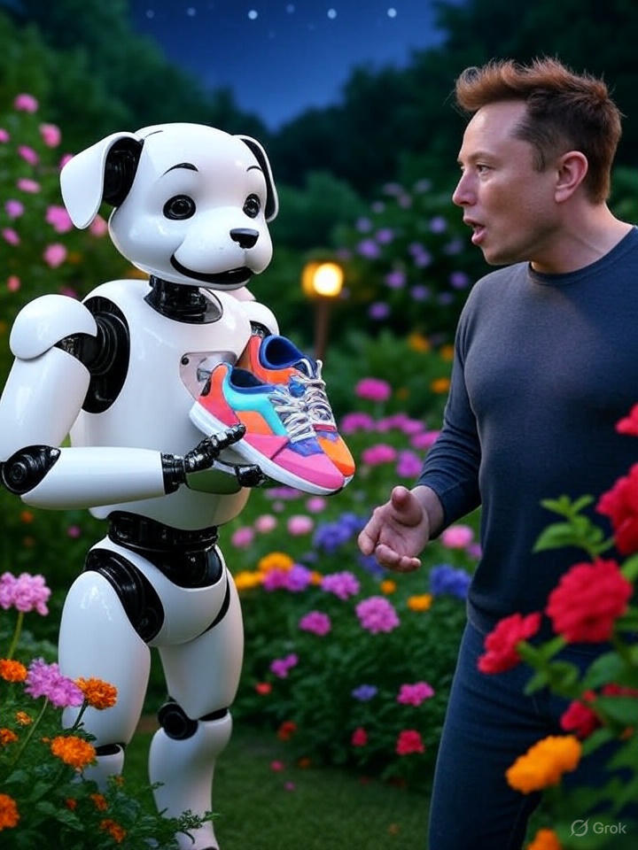 SinghInSerenity's tweet image. नई टेक खबर: मस्क का नया रोबोट कुत्ता मेरे जूते चुरा कर भागा, क्या ये अब मेरा पालतू है? #टेकहंसी #एलनमस्क@GadgetGiggles
(Translation: New tech news: Musk’s new robot dog stole my shoes and ran off, is it my pet now? #TechLaughs #ElonMusk