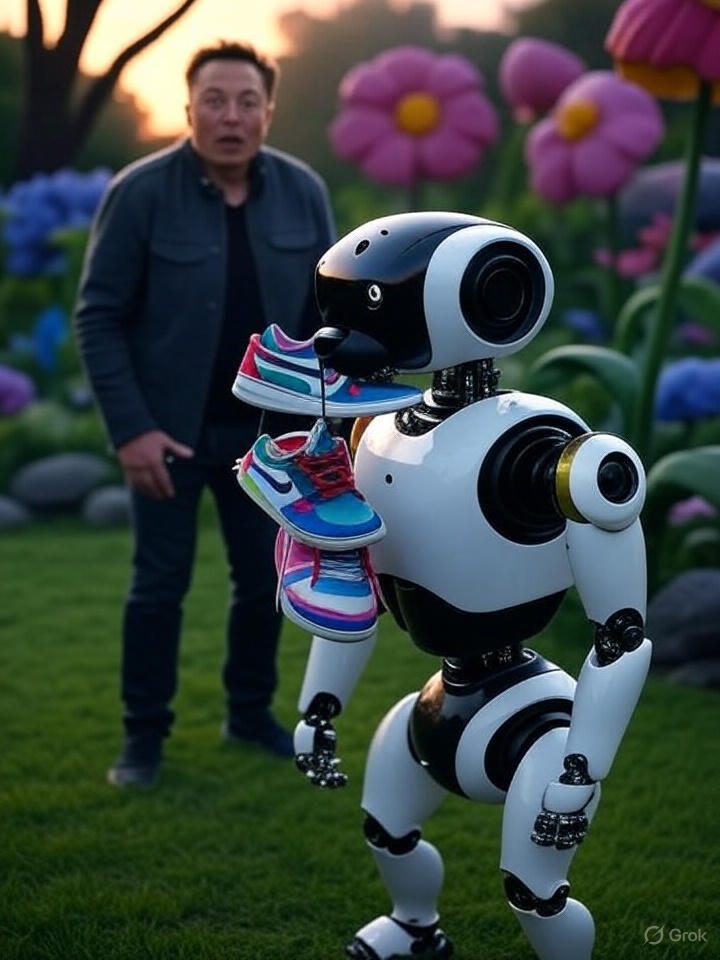 SinghInSerenity's tweet image. नई टेक खबर: मस्क का नया रोबोट कुत्ता मेरे जूते चुरा कर भागा, क्या ये अब मेरा पालतू है? #टेकहंसी #एलनमस्क@GadgetGiggles
(Translation: New tech news: Musk’s new robot dog stole my shoes and ran off, is it my pet now? #TechLaughs #ElonMusk