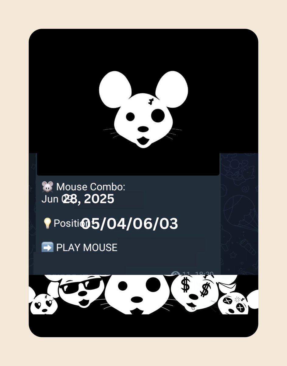 chivencobi89's tweet photo. MOUSE DAILY DROP!  

Your Code: 5 • 04 • 6 • 3

24-hour access starts NOW!*  

PLAY INSTANTLY 
https://t.co/Pg5rlob28H  

NEED HELP?

News &amp; Alerts → [https://t.co/ZeDHJ5KDtb](https://t.co/ZeDHJ5KDtb)  

#MOUSEGANG #EasyCrypto #Play2Earn
. https://t.co/ejOEkmtcz6