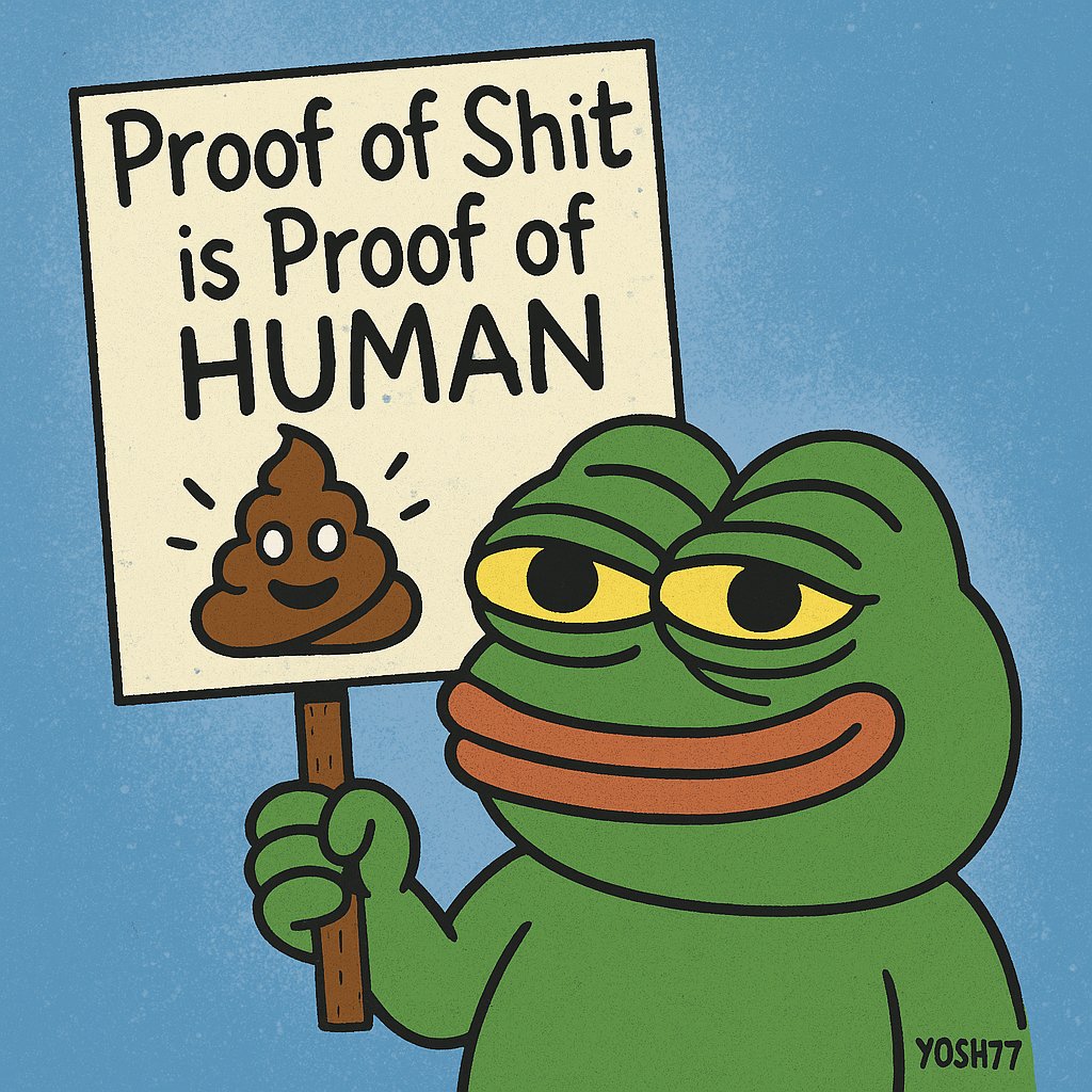 Spent months doing:
✅ KYC
✅ Palm scan
✅ Daily check-ins
✅ Endless yapping

All for $H to say… “you’re a bot” 🤖🫠

Meanwhile <a href="/MemeX_MRC20/">MemeX</a> 
 just needs a poop 💩 to prove you're human.

Proof of Sh*t > Proof of Humanity.