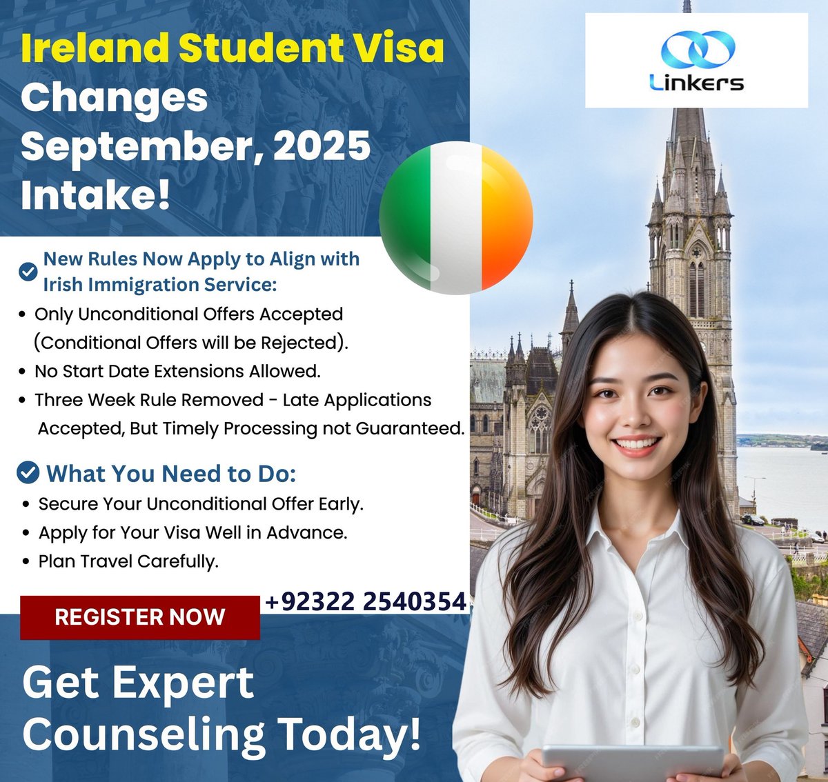 EraasAdvisor's tweet image. Important Update: Ireland Student Visa Changes for Sept 2025 Intake! 🇮🇪.

Please note: From 30 June 2025, the amounts for proof of financial support for non-visa required nationals will increase.
€10,000 for courses resulting in residence of greater than 8 months #irishvisa