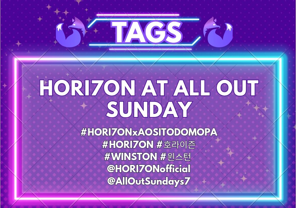 H7WinstonGLOBAL's tweet image. [📌] OFFICIAL TAGS!  

Kindly engage and let&apos;s make it trend.   

🗓 JUNE 29
⏰ 9AM PHT

HORI7ON AT ALL OUT SUNDAYS

#HORI7ONxAOSITODOMOPA
#HORI7ON #호라이즌
#WINSTON #윈스턴
@HORI7ONofficial
@AllOutSundays7
