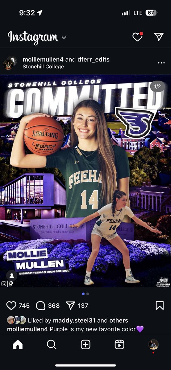 Bishop Feehan’s Mollie Mullen has committed to Stonehill.
