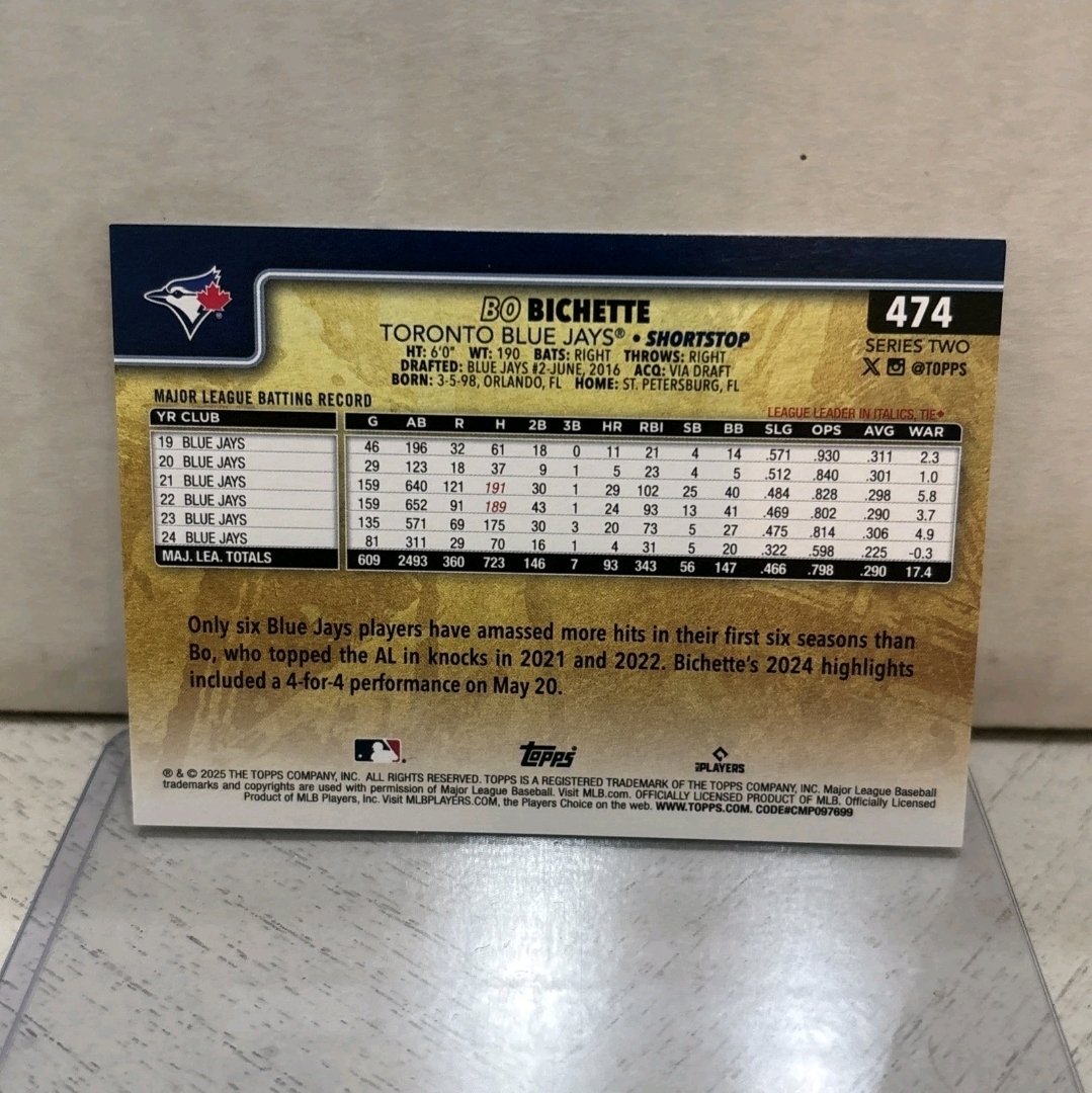 Snagged one for below market. Bo Bichette 2025 Topps Series 2 Gold Mirror! <a href="/CardPurchaser/">Card Purchaser</a> <a href="/CardsCottage/">CottageCountryCards</a> <a href="/zesty_mate/">Sarah Garrett</a>