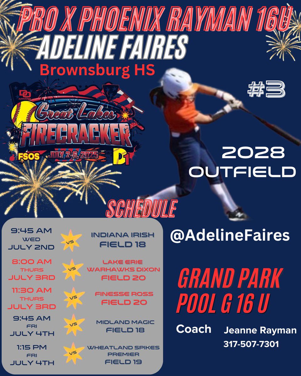 AdelineFaires's tweet image. Excited to be back at it again this weekend at the Great Lakes Firecracker!