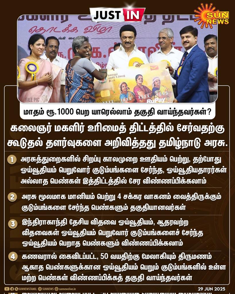 மகளிர் உரிமைத் திட்டத்தில் கூடுதல் தளர்வுகளை அறிவித்தது தமிழ்நாடு அரசு👌🔥