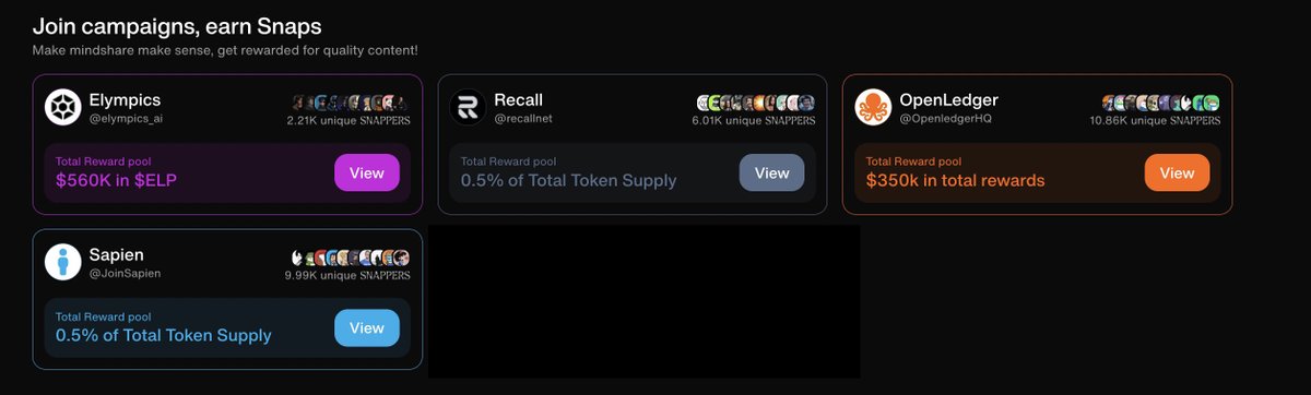 Kingsley (✸,✸) (@nftsvn) on Twitter photo SocialFi campaigns at <a href="/cookiedotfun/">Cookie DAO 🍪</a> that recently added.
1. <a href="/elympics_ai/">Elympics</a> Total Reward pool $560K in $ELP
2. <a href="/OpenledgerHQ/">Openledger🔛Seoul | ETHCC✈️</a> Total Reward pool $350k in total rewards
3. <a href="/recallnet/">Recall</a> Total Reward Pool: 0.5% of Total Token Supply.
4. <a href="/JoinSapien/">Sapien</a> Total Reward pool 0.5% of Total Token SocialFi campaigns at <a href="/cookiedotfun/">Cookie DAO 🍪</a> that recently added.
1. <a href="/elympics_ai/">Elympics</a> Total Reward pool $560K in $ELP
2. <a href="/OpenledgerHQ/">Openledger🔛Seoul | ETHCC✈️</a> Total Reward pool $350k in total rewards
3. <a href="/recallnet/">Recall</a> Total Reward Pool: 0.5% of Total Token Supply.
4. <a href="/JoinSapien/">Sapien</a> Total Reward pool 0.5% of Total Token