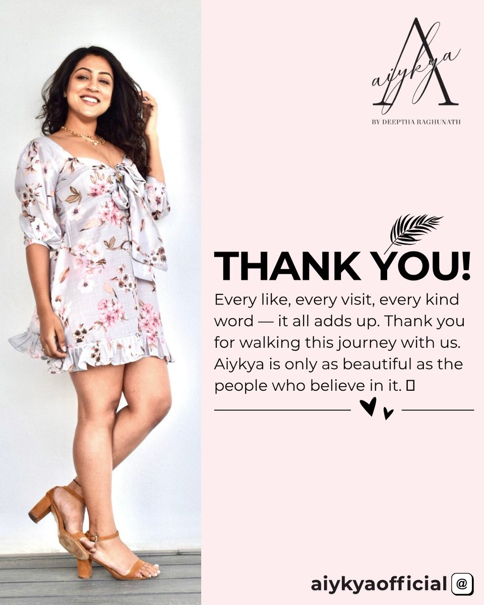 aiykyaofficial's tweet image. "Every like, share, try-on, and message means the world. Thank you for being part of the Aiykya journey. We’re just getting started. 🙏 "

.

"#ThankYouAiykyaFam #GratefulStyle #CommunityStyle #TogetherInStyle #AiykyaGratitude "
