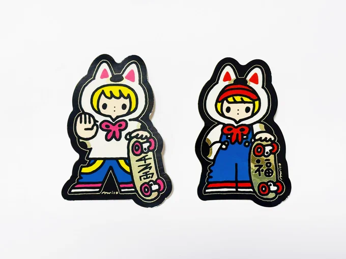 招き猫のステッカー届きました 金色ぴかぴか小判 #デザフェス61 #デザインフェスタ