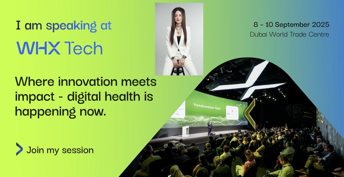 martinaglobal's tweet image. The Frequency School, @MAEJOR and I are thrilled to join the stage at @WHXTech in Dubai this September! 🇦🇪
It’s the global summit where health tech leaders, innovators, and disruptors gather to come up with real-world solutions. 💡
Together, we will spark ideas, challenge…