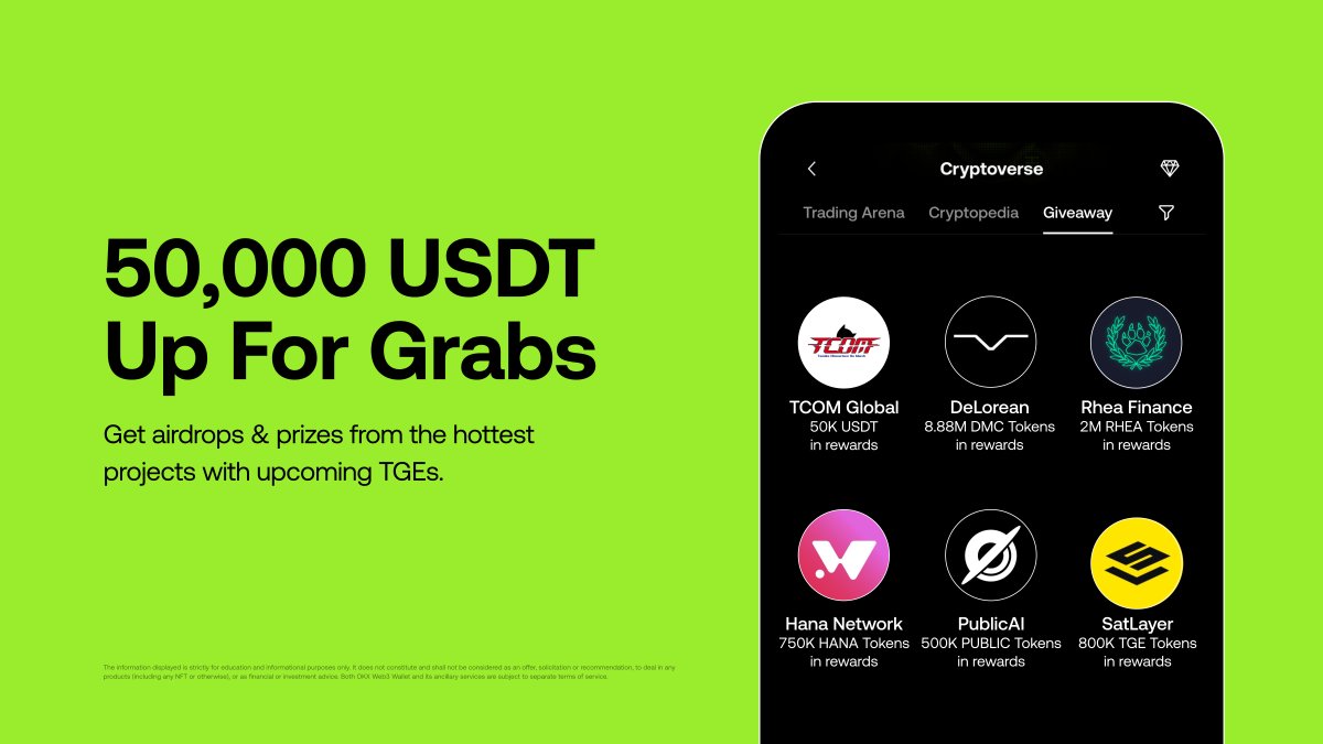 End your weekend on a high note with a chance to win 50K USDT and over 12 million tokens in this week's campaigns!

Join now:
📱 Discover &gt; Cryptoverse &gt; Giveaway
💻 web3.okx.com/giveaway