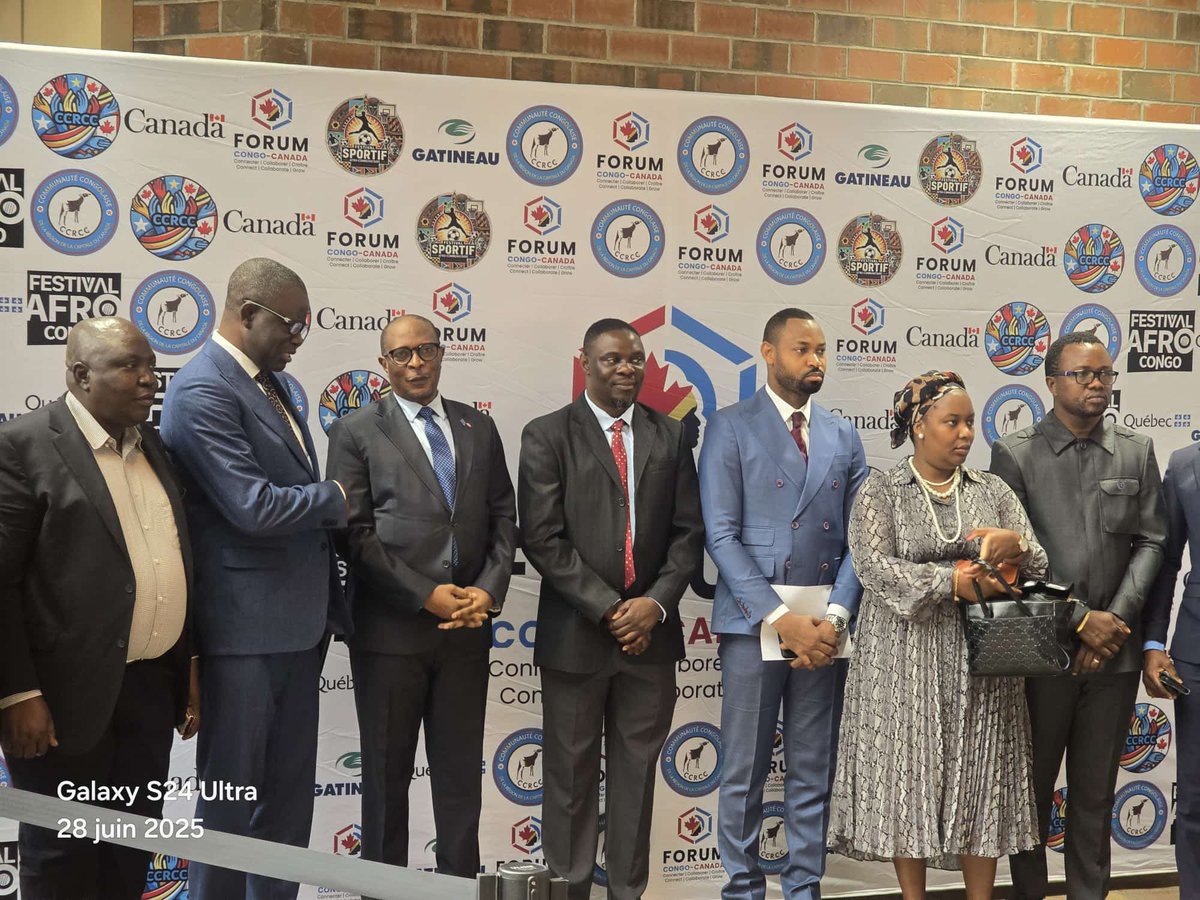 Les Participants congolais, avec Monsieur l’ambassadeur de la RDC au Canada 🇨🇦, au Forum d'Innovation Culturelle et Entrepreneuriale Congo - Canada qui se tient du 28 au 30 juin 2025 à Ottawa-Gatineau.