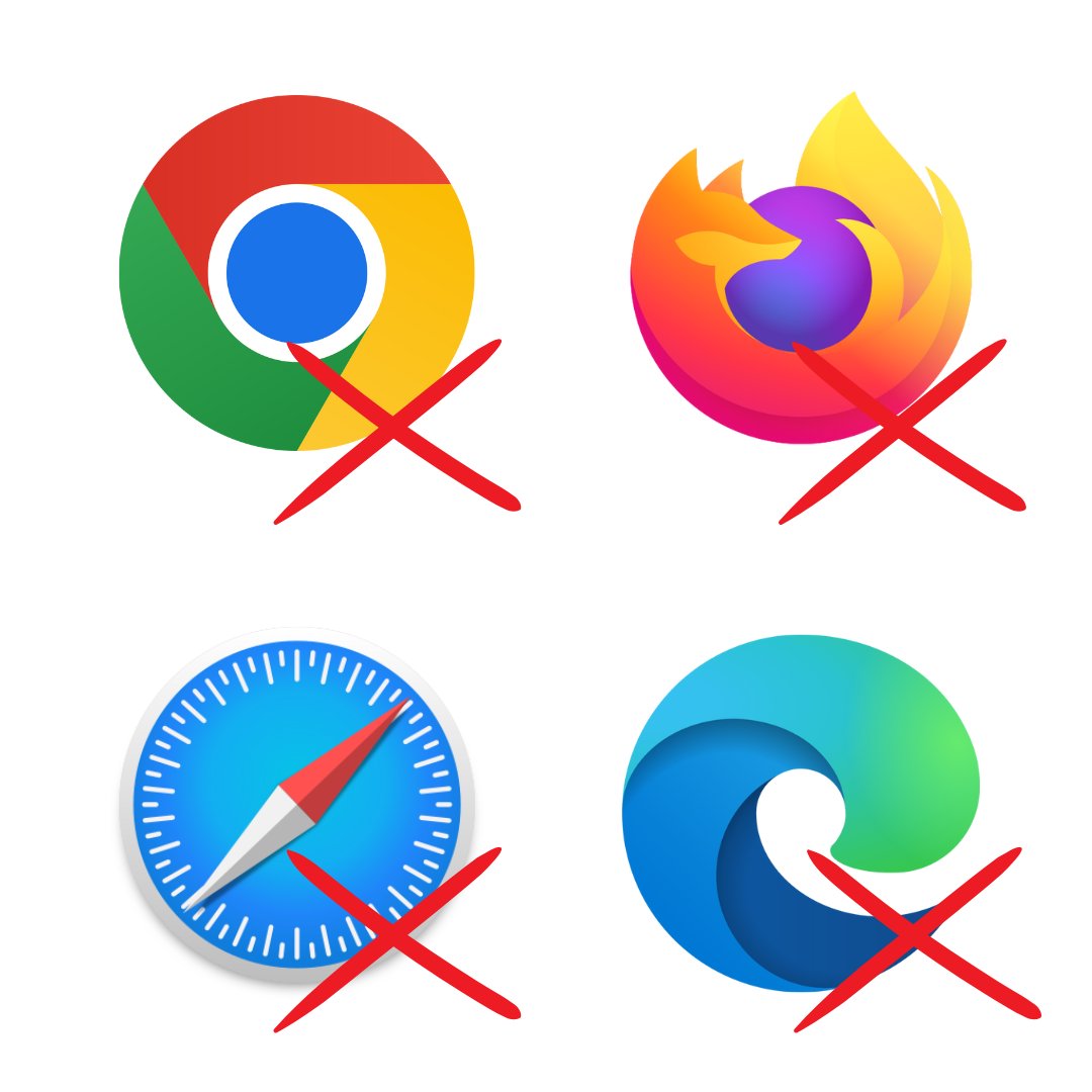 M_Solidus's tweet image. At least 80% of your internet usage is done trough your Browser.

Stop using
- Chrome
- Firefox
- Edge
- Safari

When privacy alternatives are available.