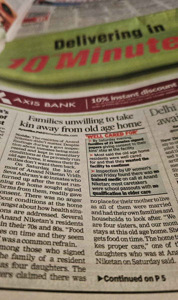Reality didn't matter!

Noida old-age home horror: ‘All okay here,’ says inmate after viral video; kin unwilling to take elderly back, 21 families sign consent to keep them at Anand Niketan
 timesofindia.indiatimes.com/city/noida/noi…