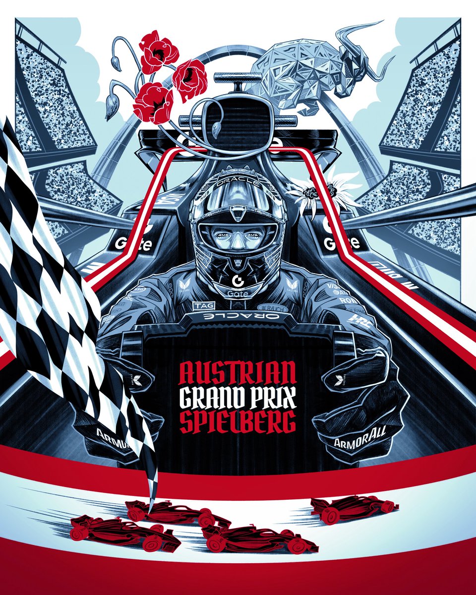 redbullracing's tweet image. It’s 𝑹𝒆𝒅 𝑩𝒖𝒍𝒍 𝑹𝒊𝒏𝒈 Race Day! 🤩🇦🇹

🎨 @ryansmallman 

#F1 || #AustrianGP