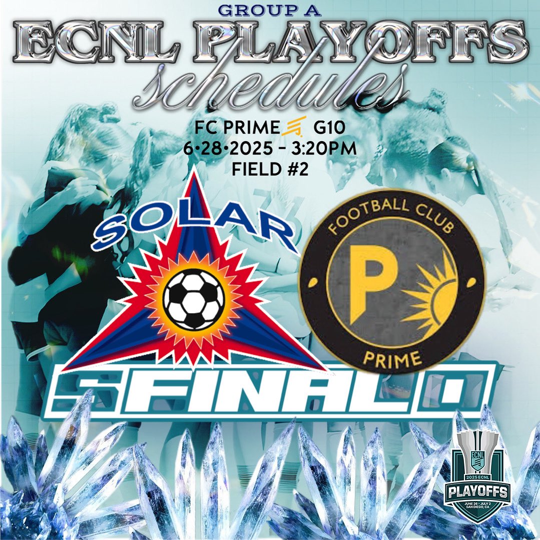 Solar10ECNL (@solar10ecnl) on Twitter photo Great outcome (5-0) from today’s match vs FC Prime. We still have work to do with our next match on Monday vs PDA Blue. Rest tomorrow and then back to the pitch‼️ #SolarNation 💙🩵 <a href="/ECNLgirls/">ECNL Girls</a> <a href="/EcnlTexas/">ECNL Girls Texas Conference</a> <a href="/TopDrawerSoccer/">TopDrawerSoccer</a> <a href="/TheSoccerWire/">SoccerWire</a> #ECNLPlayoffs Great outcome (5-0) from today’s match vs FC Prime. We still have work to do with our next match on Monday vs PDA Blue. Rest tomorrow and then back to the pitch‼️ #SolarNation 💙🩵 <a href="/ECNLgirls/">ECNL Girls</a> <a href="/EcnlTexas/">ECNL Girls Texas Conference</a> <a href="/TopDrawerSoccer/">TopDrawerSoccer</a> <a href="/TheSoccerWire/">SoccerWire</a> #ECNLPlayoffs