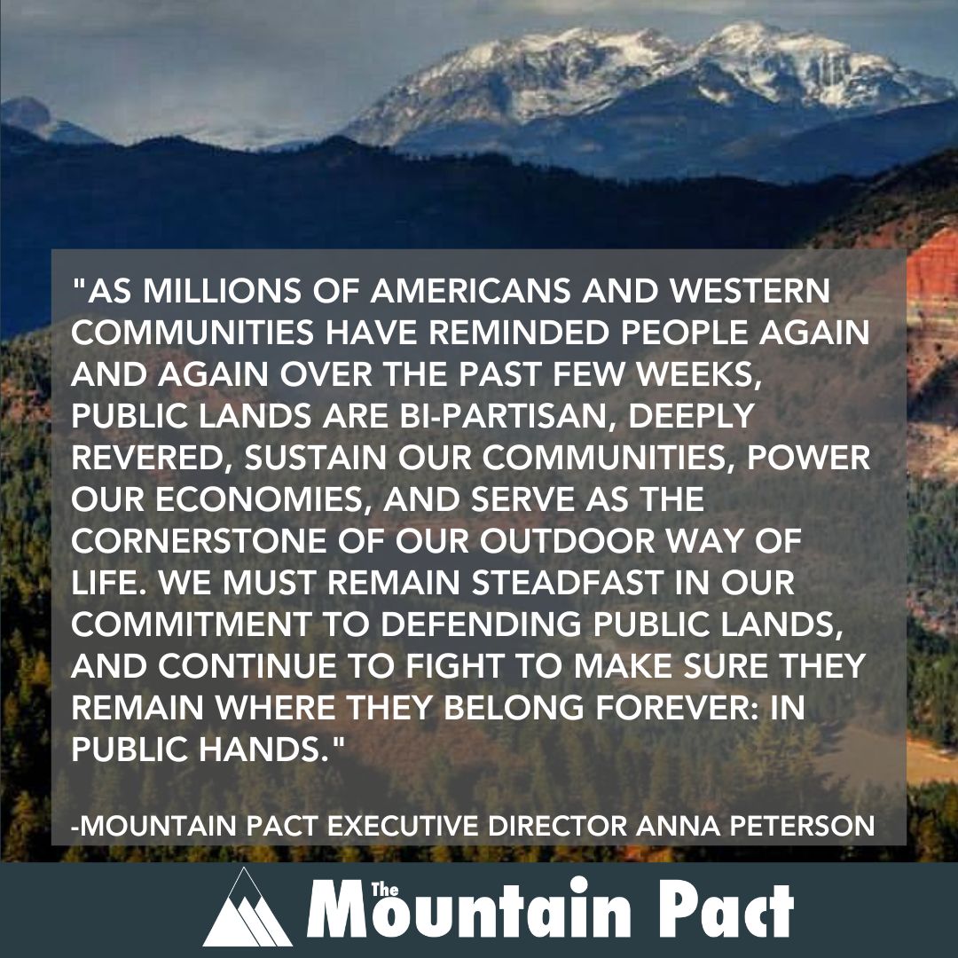 themountainpact's tweet image. BREAKING NEWS! Senator Lee announced, over a tweet, that he is withdrawing his public lands sell-off language from the budget bill!