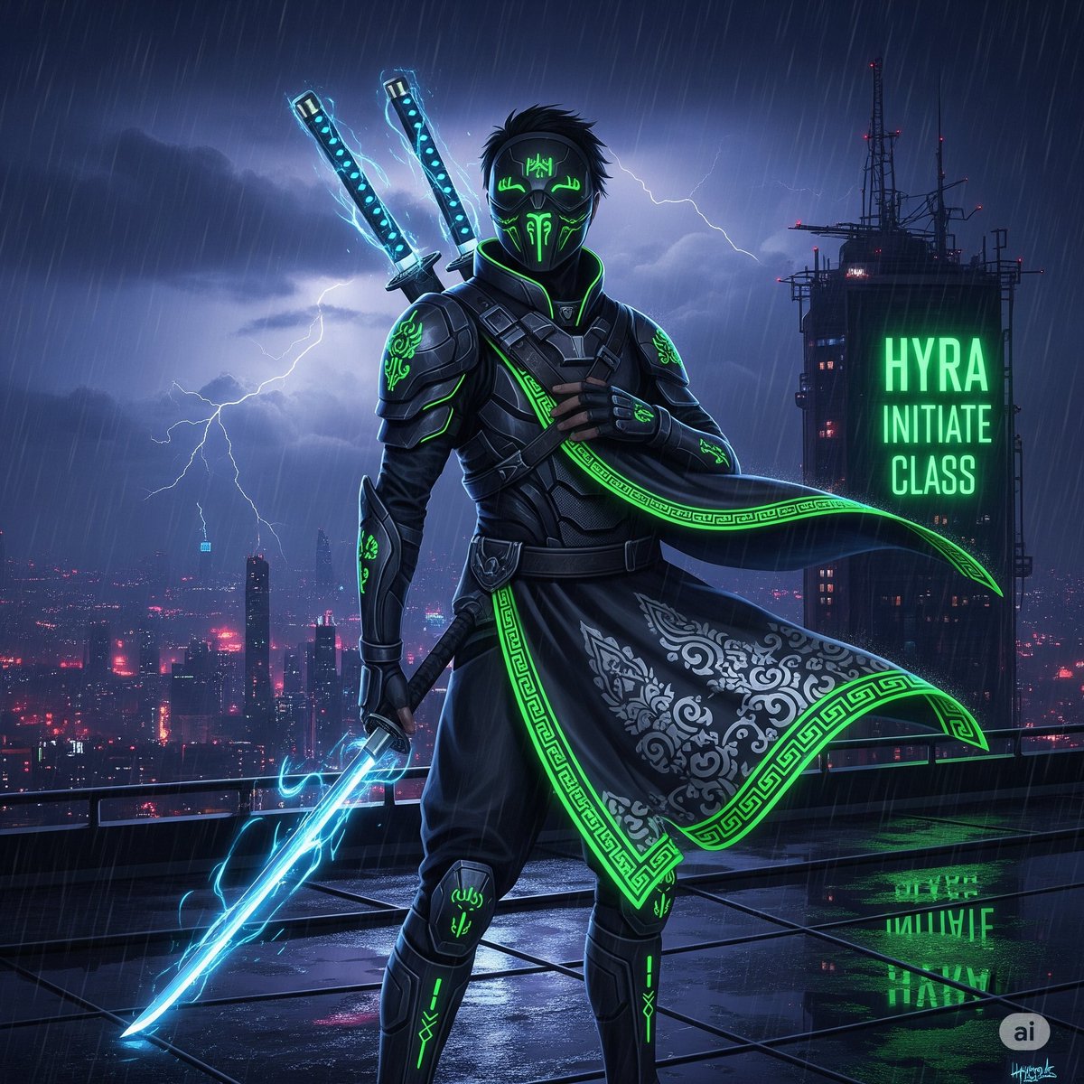 DANS (@dani_kzdann) on Twitter photo ⚔️ HYRA – Initiate Class
Di tengah hujan dan kilat yang membelah langit kota, seorang pejuang cyber-ninja muncul dari bayangan. Bersinar dengan neon hijau dan biru, ia adalah bagian dari HYRA Initiate Class – tahap pertama menuju legenda.
#HYRART #AIhuman <a href="/hyranetwork/">Hyra Network</a> ⚔️ HYRA – Initiate Class
Di tengah hujan dan kilat yang membelah langit kota, seorang pejuang cyber-ninja muncul dari bayangan. Bersinar dengan neon hijau dan biru, ia adalah bagian dari HYRA Initiate Class – tahap pertama menuju legenda.
#HYRART #AIhuman <a href="/hyranetwork/">Hyra Network</a>
