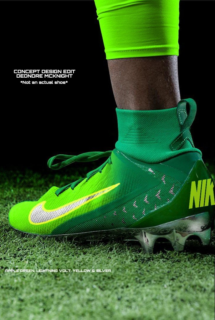 Elevation. 

Oregon Ducks Apple Green, Lightning VOLT, Yellow &amp; Silver Uniform + Shoe Concepts!

Turned out much cooler than imagined! *Not an actual uniform or shoe* #GoDucks #Nike
