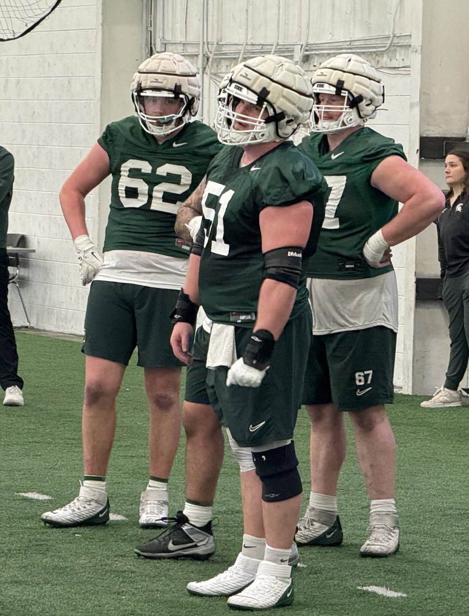 Today marks 62 days until Michigan State football returns. The 62 is worn by true freshman Justin Bell.

Bell hails from Macomb, Michigan, and was ranked a top 20 in-state player in this year’s cycle.

The person to the right of Bell in photo one? Super Bowl Champion Brian Allen.