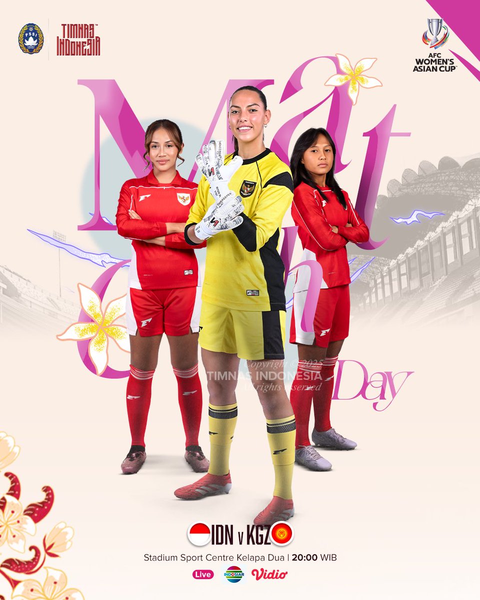 It’s 𝐌𝐚𝐭𝐜𝐡𝐝𝐚𝐲 𝟏 in Tangerang! 🔛

🎲 Grup D
🆚 Kyrgyzstan 
⏰ HARI INI | 20:00 WIB
🏟️ Stadium Sport Centre Kelapa Dua
🏆 AFC Women’s Asian Cup Qualfiers
📺 <a href="/Indosiar/">Indosiar</a> &amp; <a href="/VidioSports/">Vidio Sports</a> 

‣ #PertiwiBerani ‣ #TimnasDay