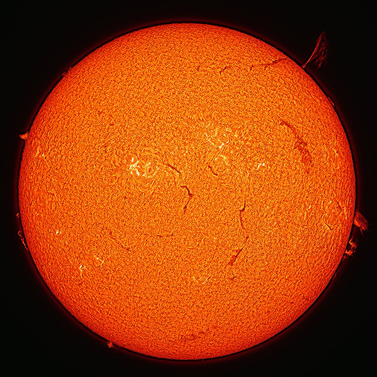 m_aquarock's tweet image. 太陽 2025.06.29 12:04
昨日より高く吹き上がってますねー。
それにしてもこの画像はタイムラプス中のスナップなのですが、プロミネンスにおいてはSharpCapに任せたほうが良く炙り出せてるのが何だか悔しい…。