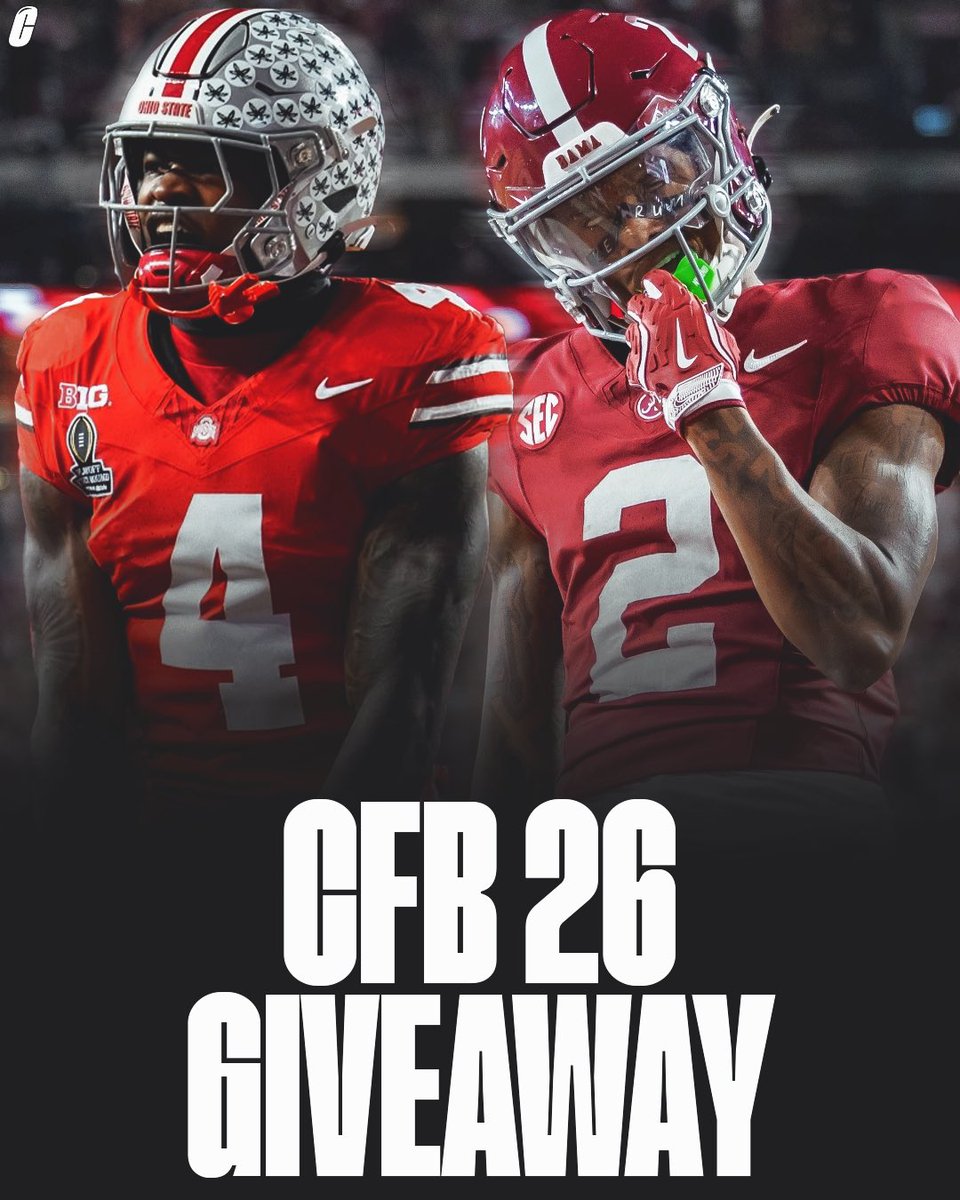 College Football Alerts (@cfbalerts_) on Twitter photo Giving away a copy of CFB26 🚨
To be entered, just follow me <a href="/CFBAlerts_/">College Football Alerts </a>, like and retweet this. Good luck! 🔥
Winner picked July 5th. Giving away a copy of CFB26 🚨
To be entered, just follow me <a href="/CFBAlerts_/">College Football Alerts </a>, like and retweet this. Good luck! 🔥
Winner picked July 5th.