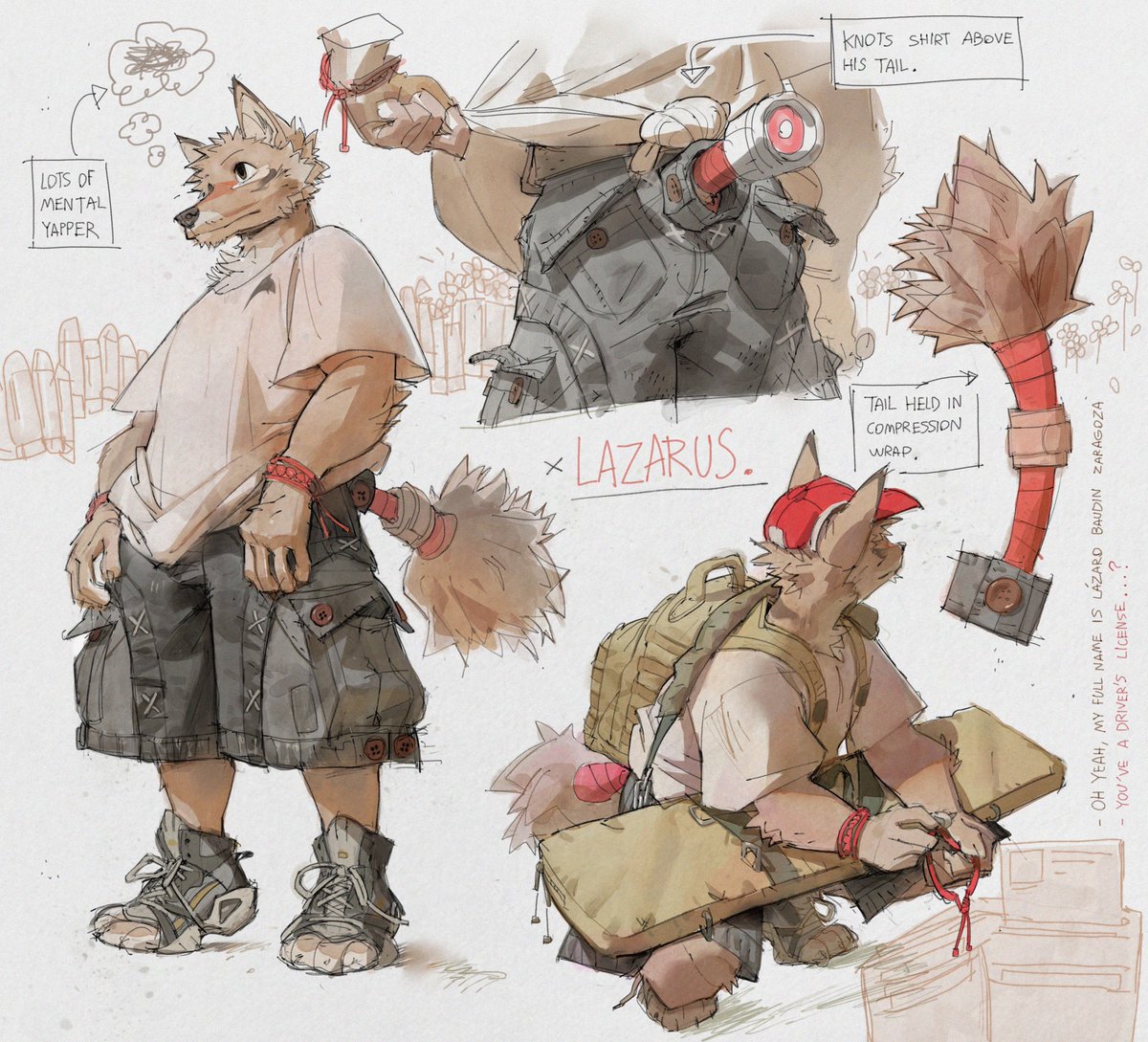 Lázaro character sheet 🦐 (1/3)
Here's Lázaro :). ISFP. 25 years old and discharged from the military under mental health reasons. This marked a point for him to figure out he's clueless about his direction in life. He now uses his skills and abilities to ensure people's safety.