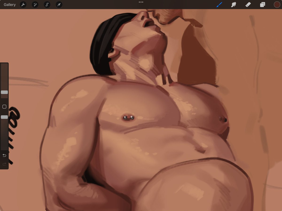 i dont even think about it, its like i blink and suddenly he has barbells in his nips