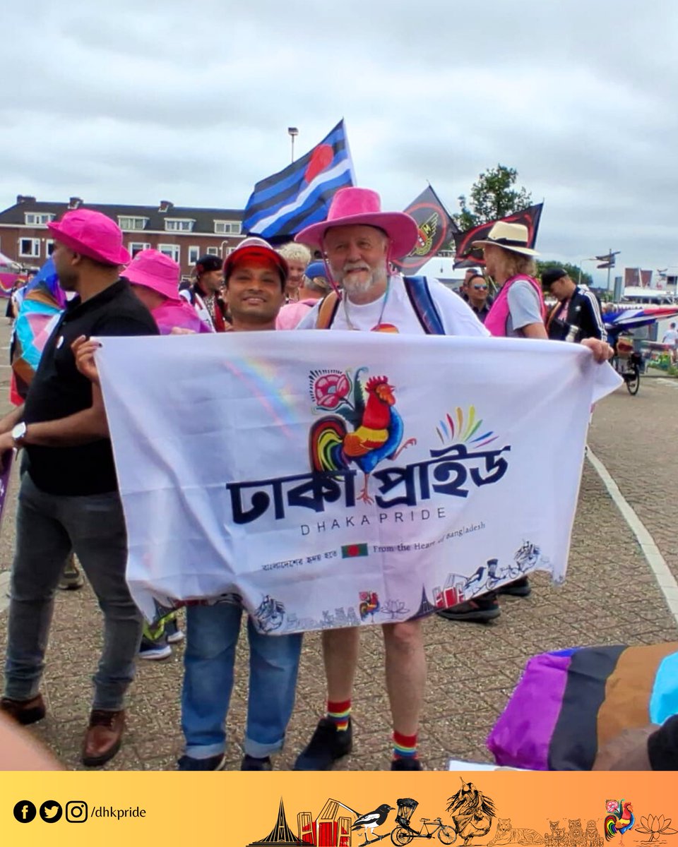 The <a href="/dhkpride/">Dhaka Pride 🇧🇩🏳️‍🌈</a>  team joined <a href="/ZaanseRegenboog/">Zaanse Regenboog | ZaanPride</a> in Amsterdam, celebrating love, unity &amp; LGBTIQ+ solidarity with thousands from across the globe! 🌈✊🏽 
#DhakaPride #ZaanPride #PrideWithoutBorders