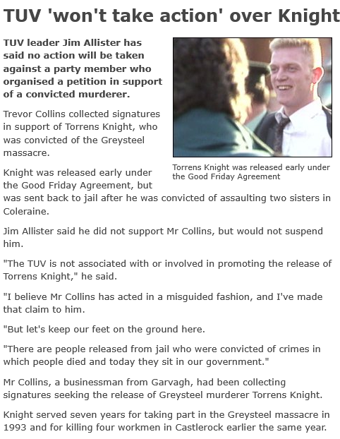 TBlaggert's tweet photo. @TUVonline Hmm and what about the message Jim sends when he doesn't condemn terrorist supporters within his own ranks.  Or maybe when he was encouraging people in Ballymena to force Catholics from their homes... https://t.co/bqf58H8GX3