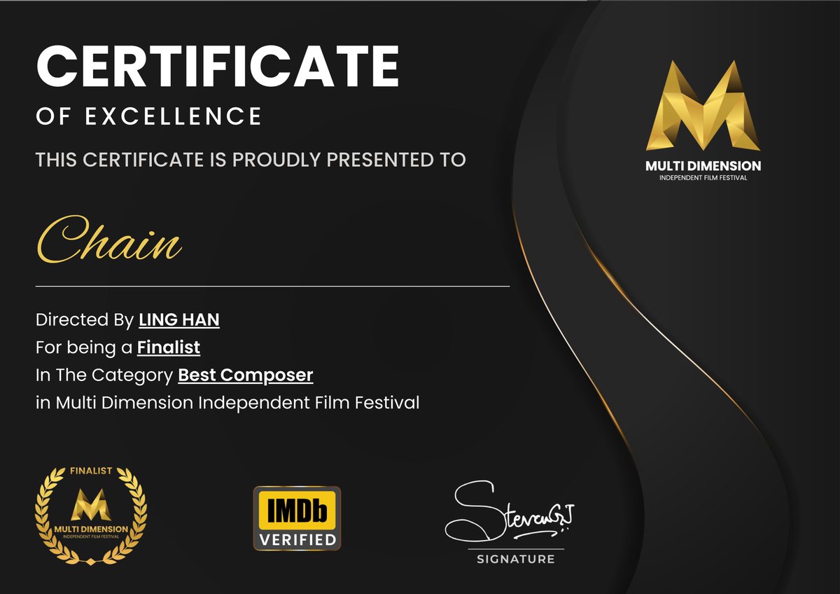 Chain_Animation's tweet image. We’re overjoyed to announce our Winner certificates and laurel from the Multi Dimension Independent Film Festival! This achievement holds a special place in our hearts. Thank you for trusting in our storytelling! ~ \\ ( ^ O ^ ) // ~ 😍📷📷