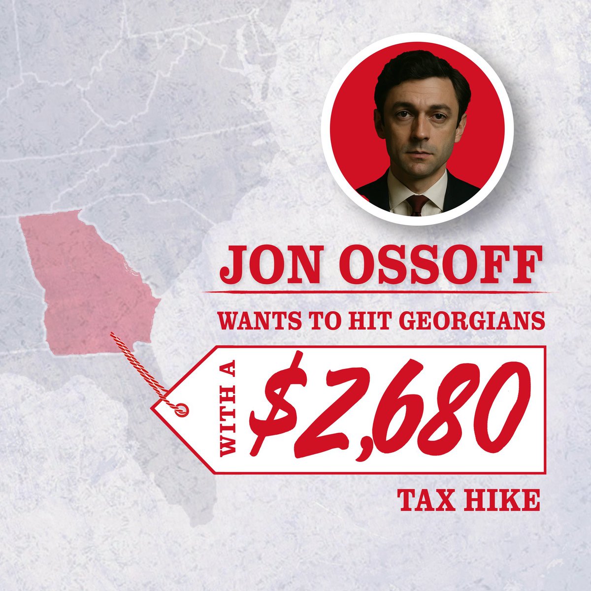 Jon Ossoff just voted to raise each Georgian’s taxes by $2,680 a year

Next year, Georgia…

VOTE👏
HIM👏
OUT👏