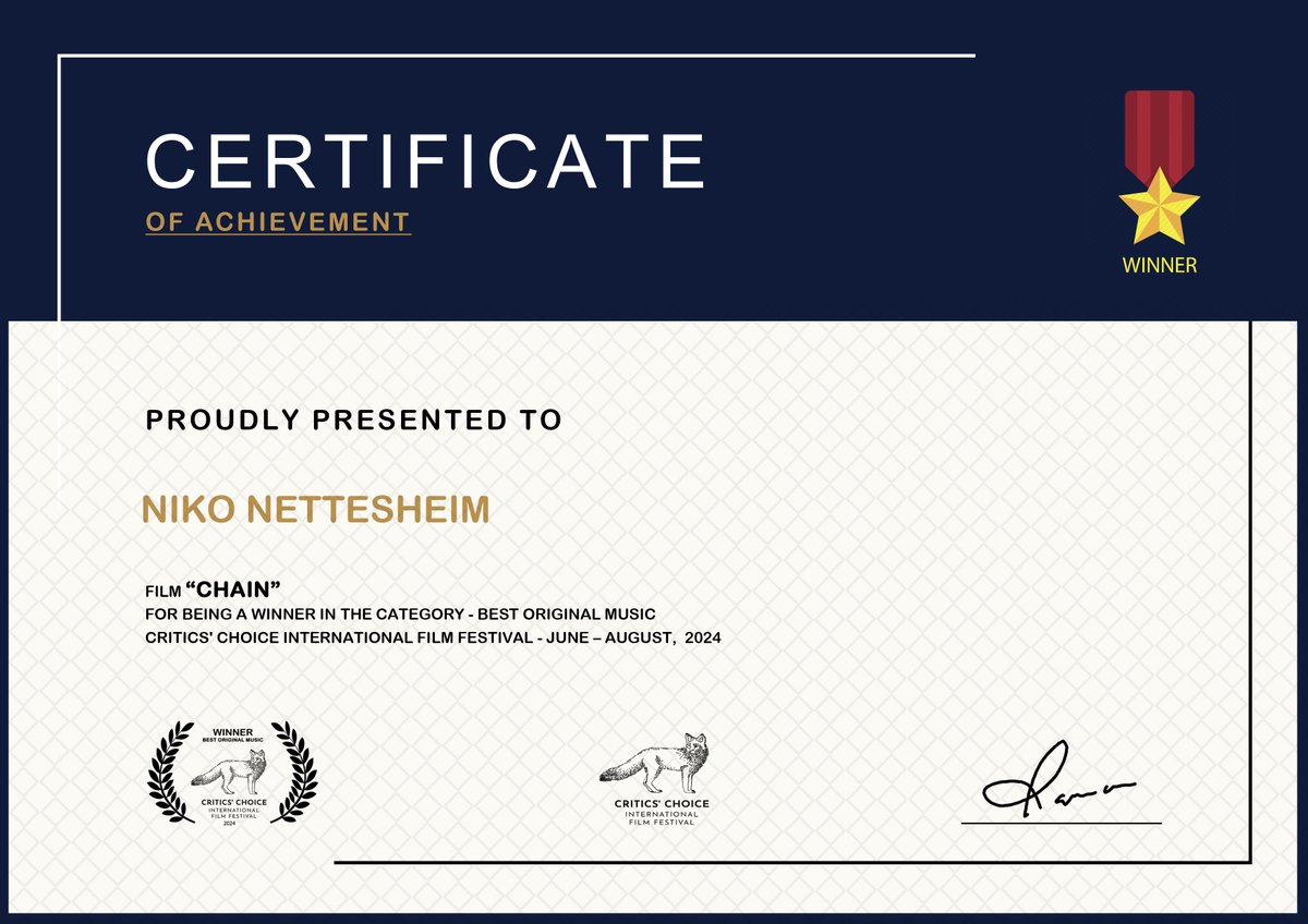 Chain_Animation's tweet image. We’re proud to announce our Winner certificates from the Critics' Choice International Film Festival!  We are incredibly thankful for your support and recognition of our artistic efforts. ~ \\ ( ^ O ^ ) // ~ 😍🥰😘🤩🥳👍
#ccfilmawards
criticschoicefilms.in